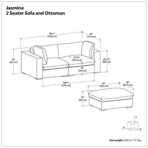 Jasmine - Handcrafted Sofa And Ottoman