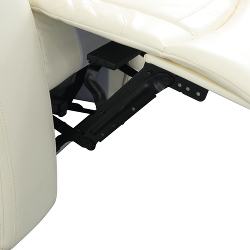 Off-White Breathable Leather Living Room Sectional