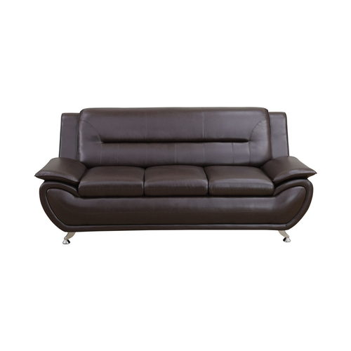 Brown Breathable Leather Living Room 3-Piece Sofa Set