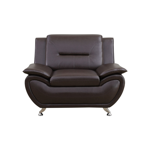 Brown Breathable Leather Living Room 3-Piece Sofa Set