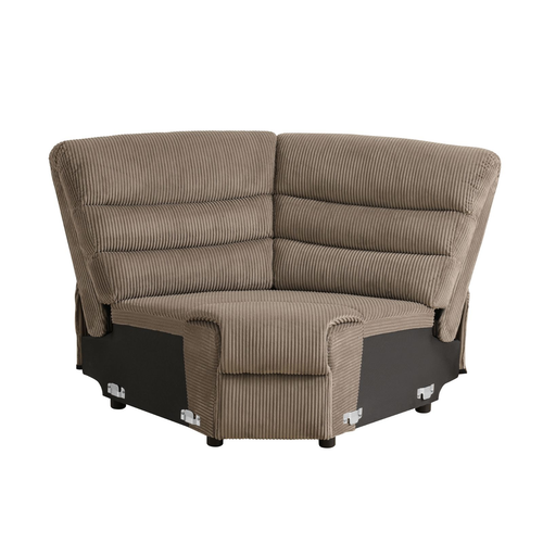Brown Stripe Fabric Living Room Sectional