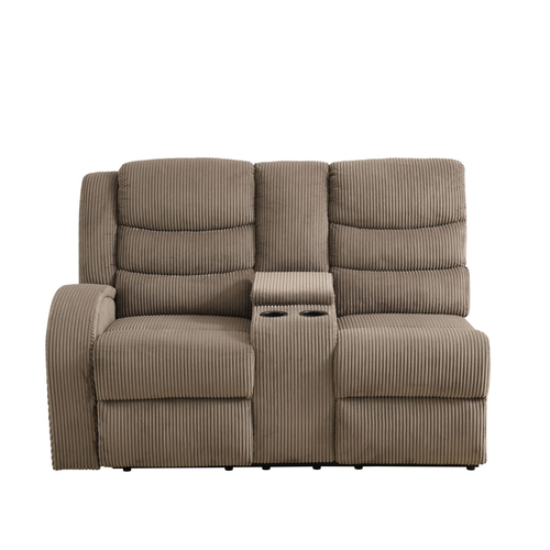 Brown Stripe Fabric Living Room Sectional
