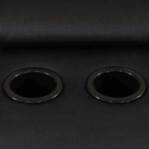 Black Semi Faux Leather Reclining Sectional