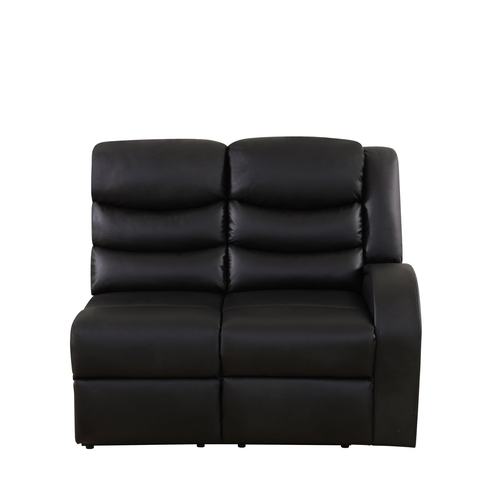 Black Semi Faux Leather Reclining Sectional