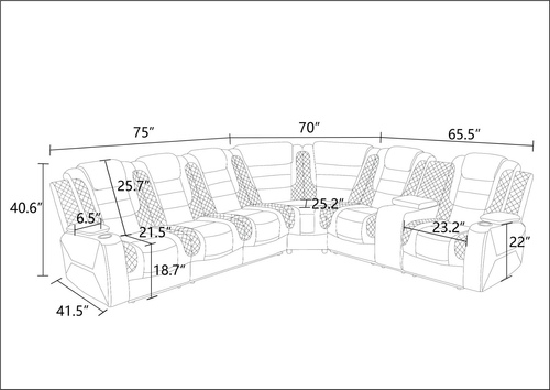 Black Breathable Leather Living Room Sectional