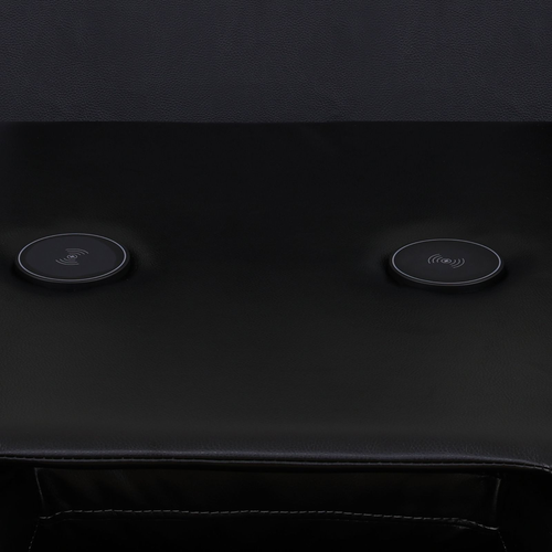 Black Breathable Leather Living Room Sectional