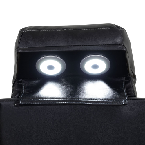 Black Breathable Leather Living Room Sectional