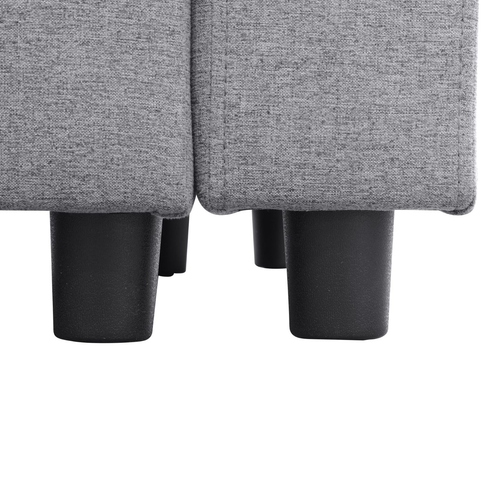 Dark Gray Breathable Sackcloth Double Armrests Sectional