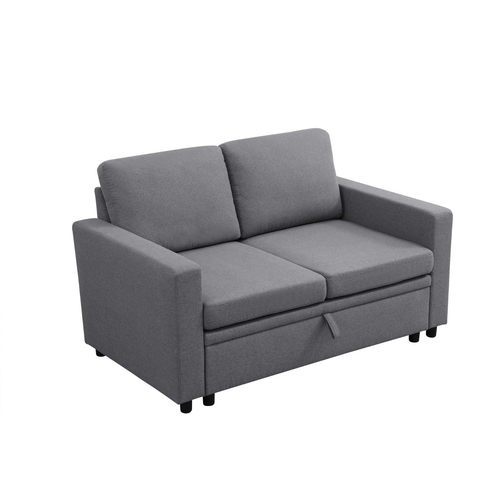 Dark Gray Breathable Sackcloth Double Armrests Sectional