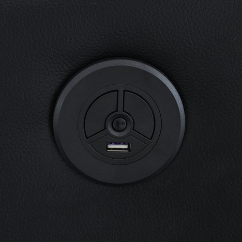 Black Breathable Leather Reclining Sectional