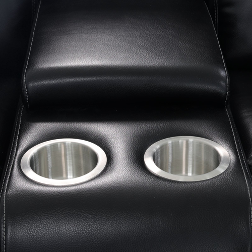 Black Breathable Leather Reclining Sectional