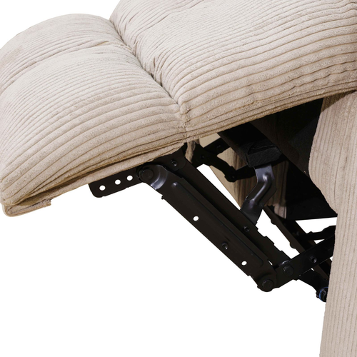 Off-White Stripe Fabric Reclining Living Room Set