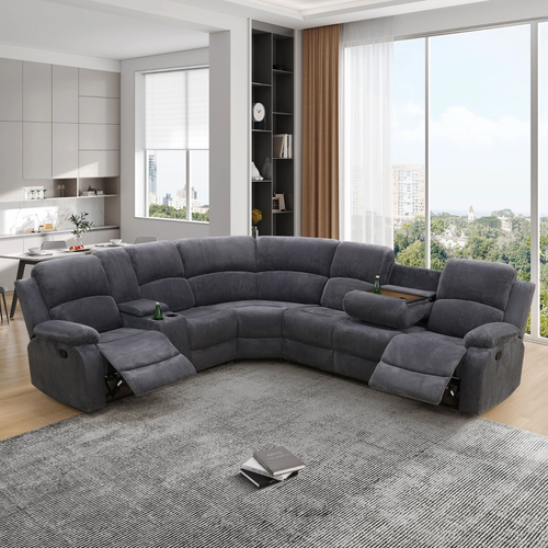 Dark Gray Corduroy Living Room Sectional GS2762 by G-Furniture
