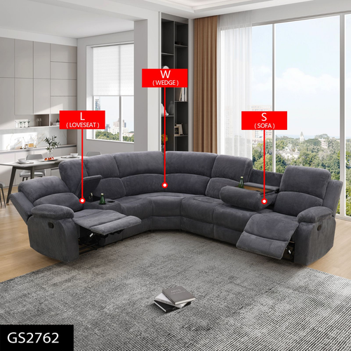 Dark Gray Corduroy Living Room Sectional