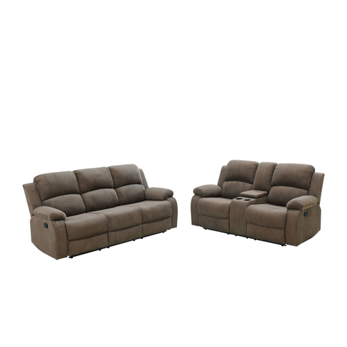 Peanut Corduroy Stripe Fabric Living Room Set