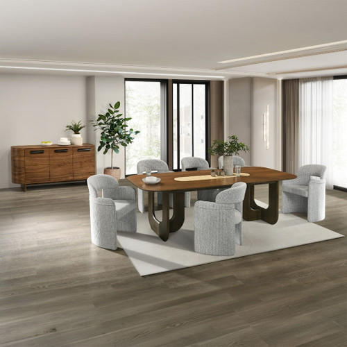 Kyree - Arm Chair (Set of 2) - Chenille & Walnut