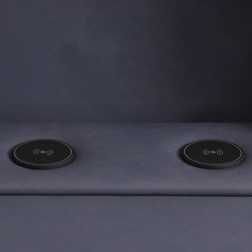 Blueish Gray Sanded Leather Living Room Set