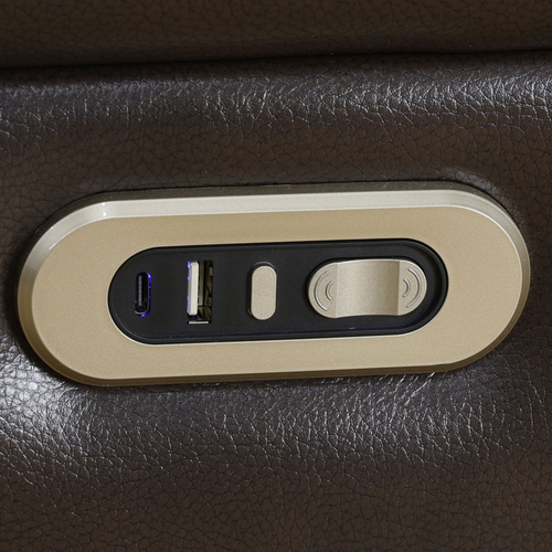 Dark Breathable Semi-Faux Leather Living Room Set