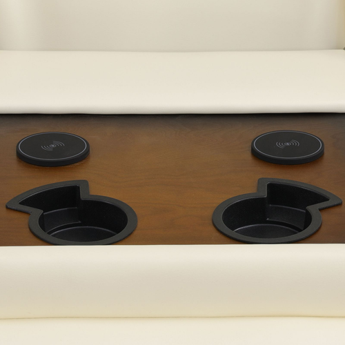 Off-White Bonded Leather Living Room Set