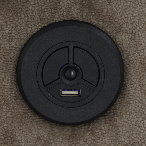 Brown Dutch Calico Fabric Living Room Set