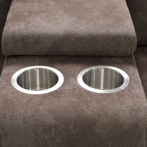 Brown Dutch Calico Fabric Living Room Set