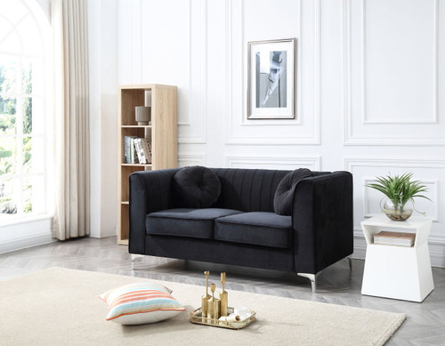 Glam Styled Micro Suede Loveseat