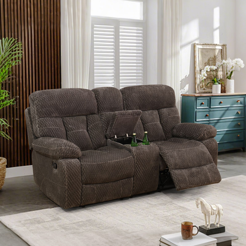 Brown Cashmere Fleece Living Room Set