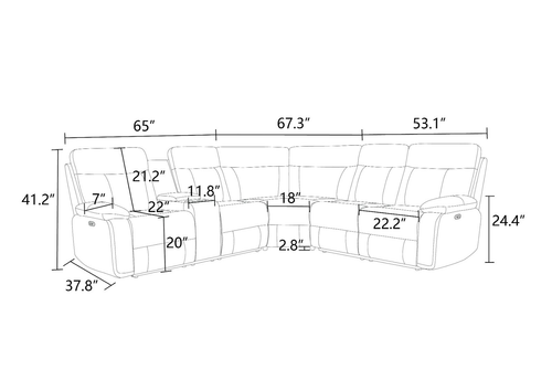 Dark Breathable Semi-Faux Leather Sectional