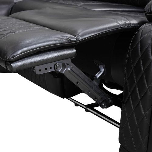 Dark Breathable Semi-Faux Leather Sectional