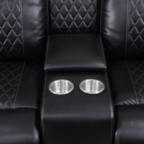 Dark Breathable Semi-Faux Leather Sectional