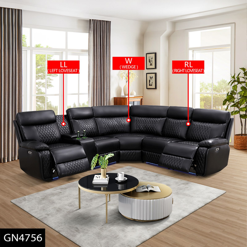 Dark Breathable Semi-Faux Leather Sectional