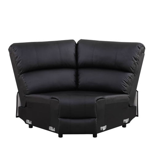 Black Breathable Semi-Faux Leather 3-Piece Sectional