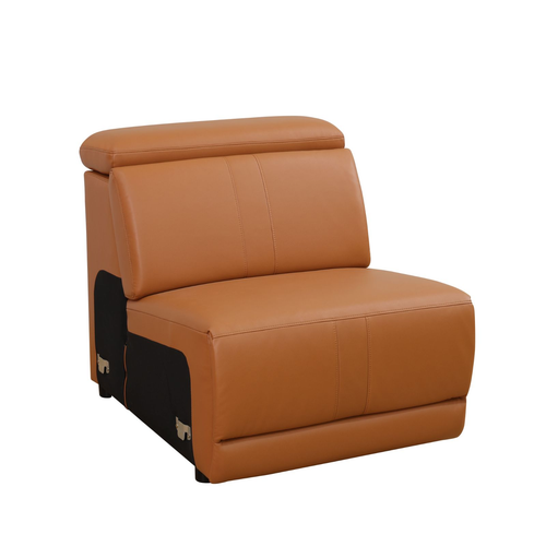 Orange Yellow Top Breathing Leather Sectional