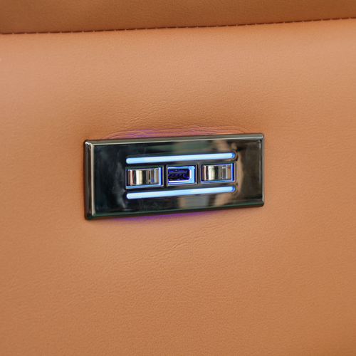 Orange Yellow Top Breathing Leather Sectional
