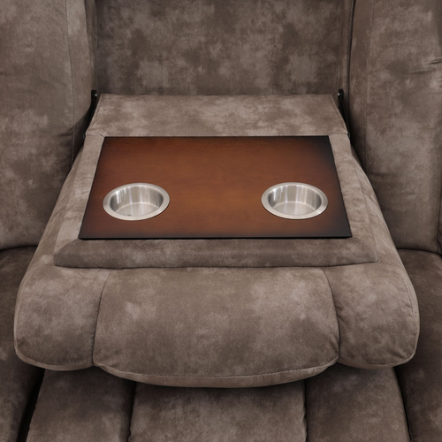 Brown Dutch Calico Fabric Reclining Living Room Set