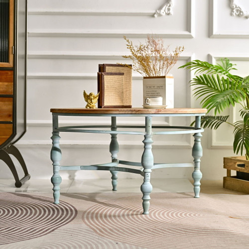 Round Top Carved Table For Living Room