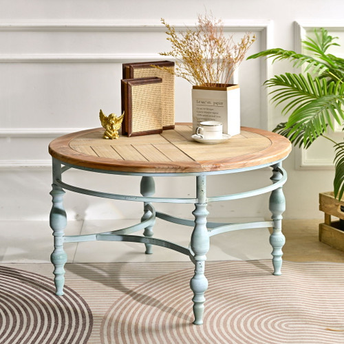 Round Top Carved Table For Living Room