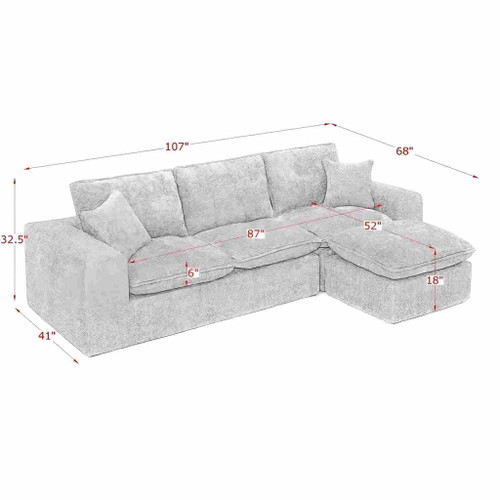 Sectional Sofa With Moveable Ottoman