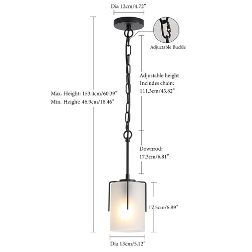 Adjustable Cylindrical Pendant Light