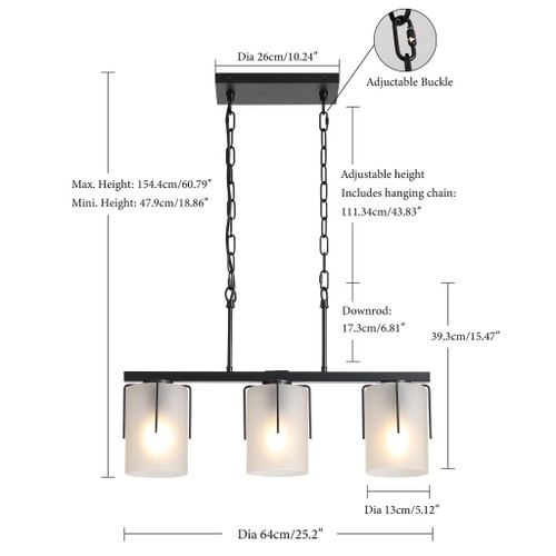 Adjustable Cylindrical Pendant Light