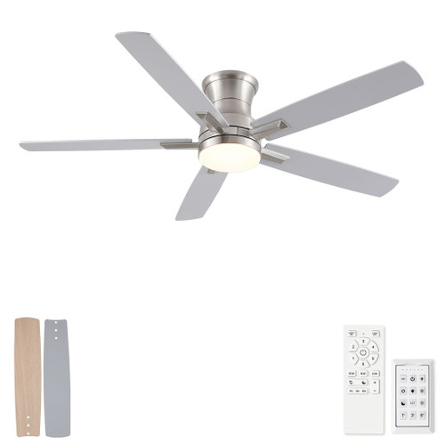 Mordern Flush Mount Ceiling Fan With Light And Remote Control