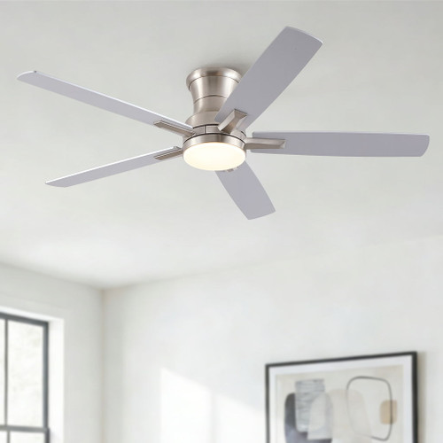Mordern Flush Mount Ceiling Fan With Light And Remote Control