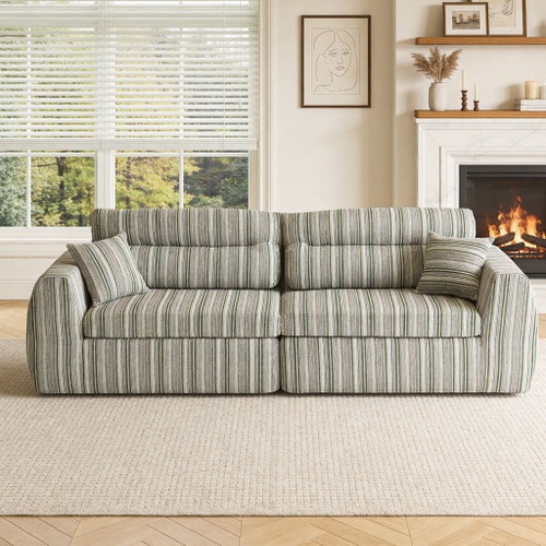 3 Seater, Couch With Throw Pillows For Living Room