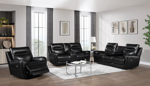 Admiral Reclining Set in Black 667200 by Generation Trade