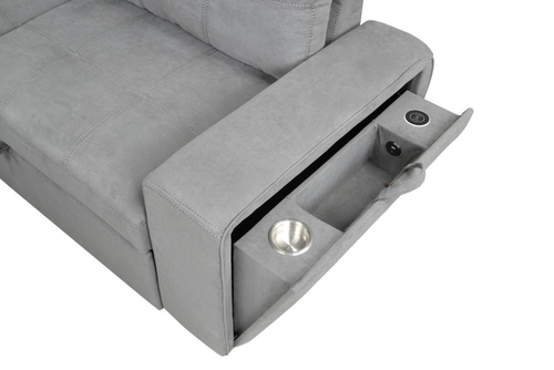 Harper Pull-Out Sleeper Sectional with Storage Ottoman