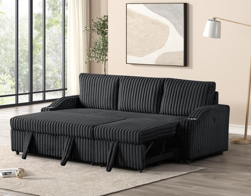Lillian Sofa with Pull-Out Bed in Corduroy