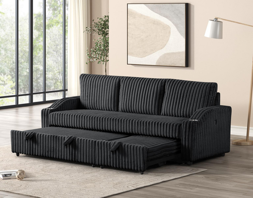 Lillian Sofa with Pull-Out Bed in Corduroy