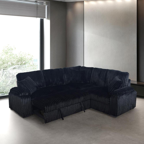 Studio Pull-out Sleeper Sectional in Corduroy