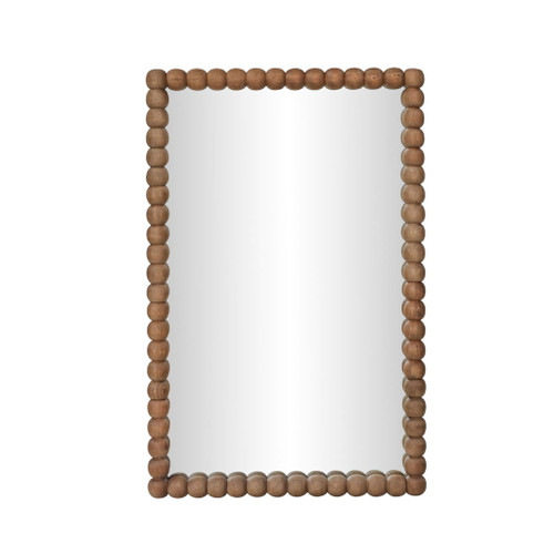 Cheyanne - 29" x 44" Carved Solid Wood Rectangular Wall Mirror - Natural
