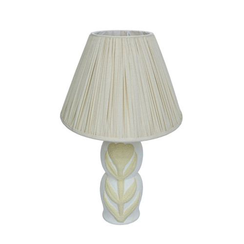 Edith - Curved Papier Mache Flower Pleated Table Lamp - Cream